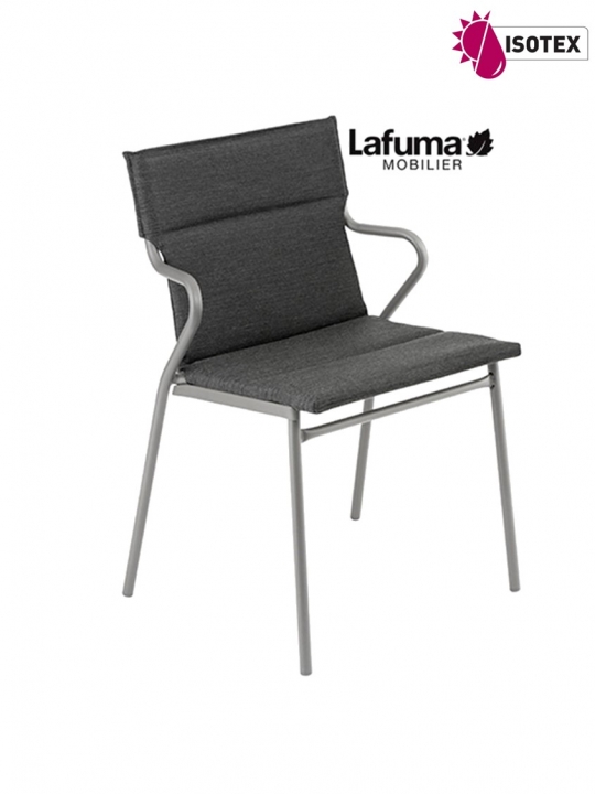 Fauteuil Repas Lafuma Mobilier Ancône Hedona - Coloris Onyx/Titane