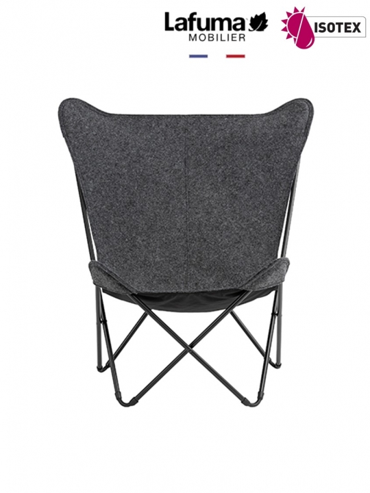 Fauteuil lounge Lafuma Mobilier Sphinx Soft - Coloris : toile gris nuée et Structure noir