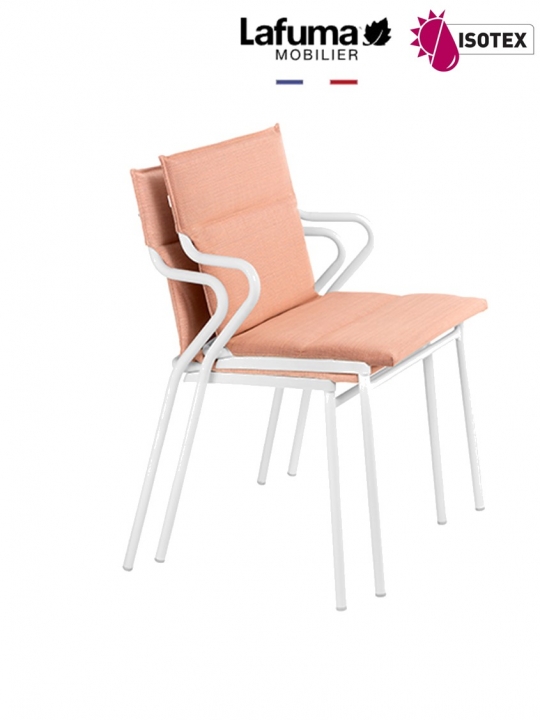 Fauteuil Repas Lafuma Mobilier Ancône Hedona - Coloris Orange Ocre/Kaolin