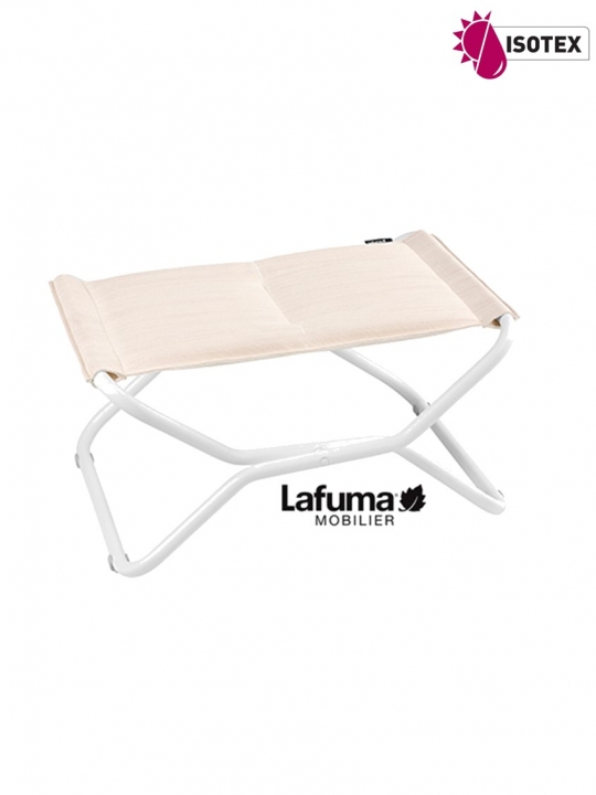 Bayanne repose-jambe terrasse et bord de piscine Lafuma Mobilier Opale Hedona - Toile coloris beige argile et Structure coloris kaolin