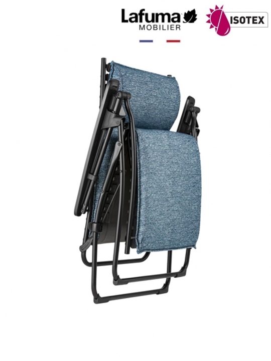 Bayanne fauteuil de relaxation Lafuma Mobilier Allure Sunbrella® - Toile coloris bleu cobalt et Structure coloris noir
