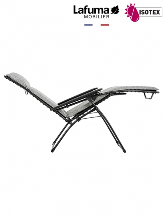 Bayanne fauteuil de relaxation Lafuma Mobilier Allure Sunbrella® - Toile coloris gris granite et Structure coloris noir