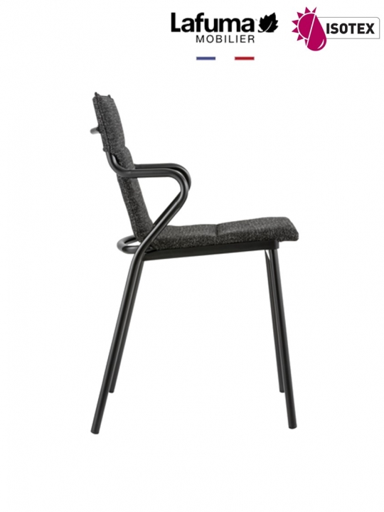 Fauteuil repas Lafuma Mobilier Ancône Allure Sunbrella® - Coloris : toile noir ébène et tube noir