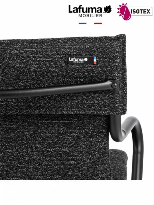 Fauteuil repas Lafuma Mobilier Ancône Allure Sunbrella® - Coloris : toile noir ébène et tube noir