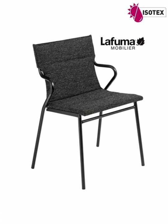Fauteuil repas Lafuma Mobilier Ancône Allure Sunbrella® - Coloris : toile noir ébène et tube noir