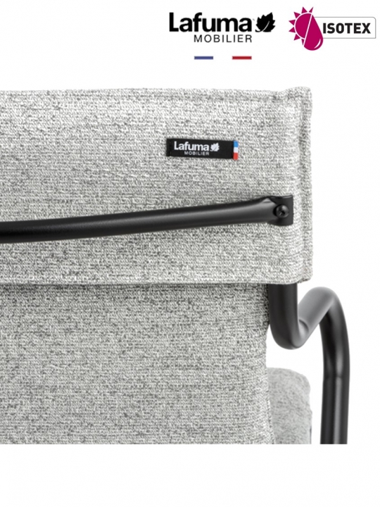 Fauteuil repas Lafuma Mobilier Ancône Allure Sunbrella® - Coloris : toile gris granite et tube noir