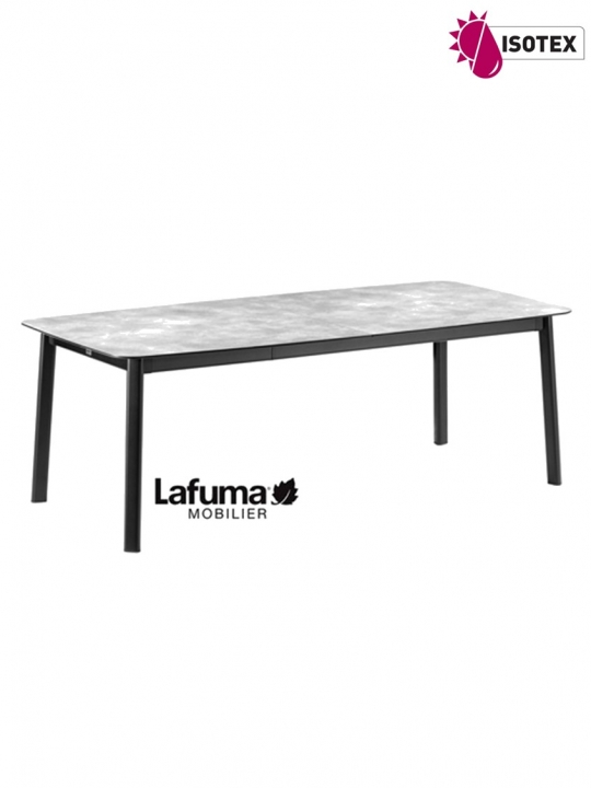 Table repas extensible Lafuma Mobilier Ancône Allure - Plateau coloris ciment et Pieds coloris noir