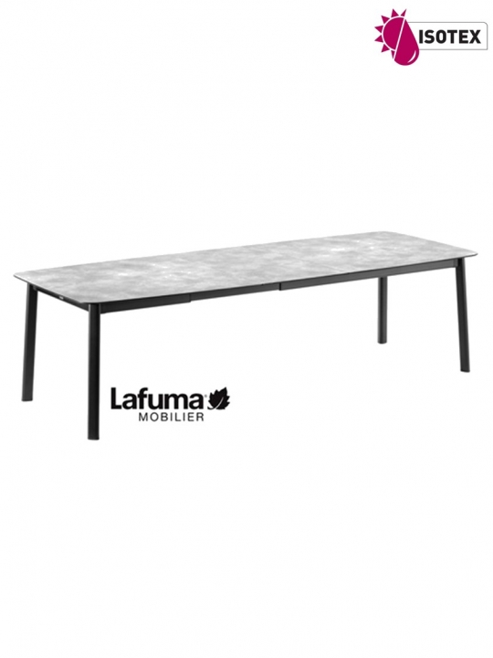 Table repas extensible Lafuma Mobilier Ancône Allure - Plateau coloris ciment et Pieds coloris noir