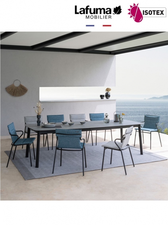 Table Repas Extensible Lafuma Mobilier Ancône - Coloris Ciment/Titane