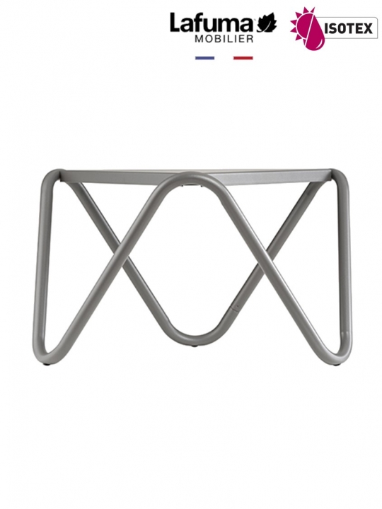 Table basse perforée Lafuma Mobilier Vogue Gordes - Plateau coloris titane et Pieds coloris titane