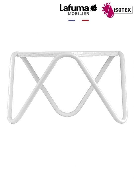 Table basse perforée Lafuma Mobilier Vogue Opale - Plateau coloris kaolin et Pieds coloris kaolin
