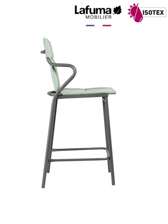 Fauteuil repas Middle Lafuma Mobilier Ancône Gordes Hedona - Coloris : toile jade et tube titane