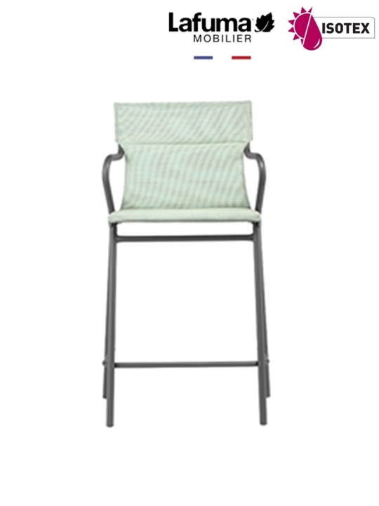 Fauteuil repas Middle Lafuma Mobilier Ancône Gordes Hedona - Coloris : toile jade et tube titane