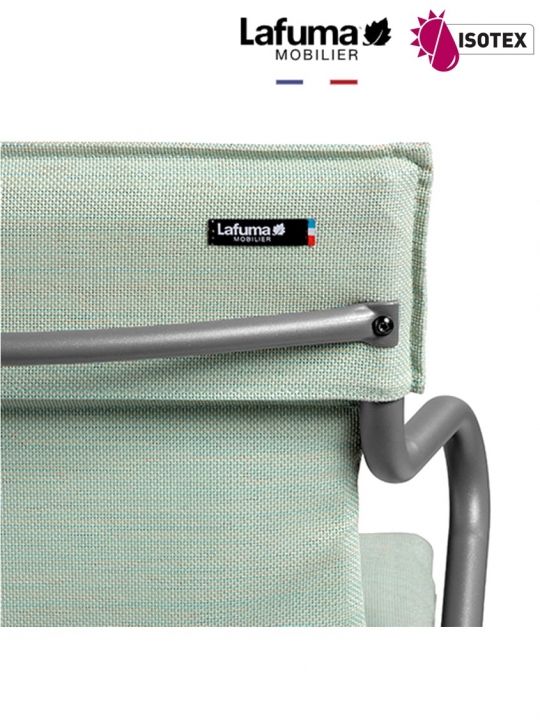 Fauteuil repas Middle Lafuma Mobilier Ancône Gordes Hedona - Coloris : toile jade et tube titane