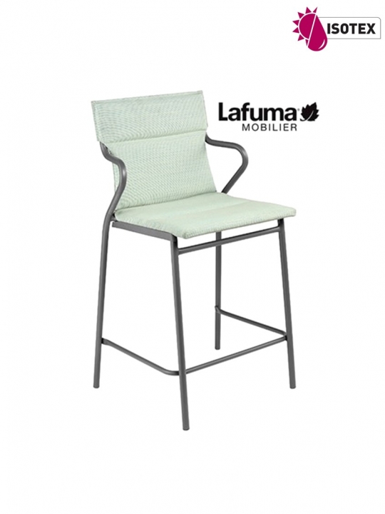 Fauteuil repas Middle Lafuma Mobilier Ancône Gordes Hedona - Coloris : toile jade et tube titane