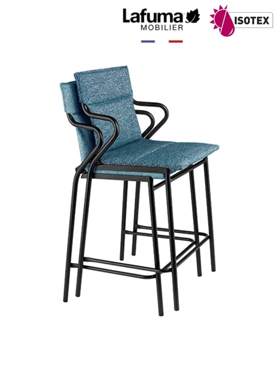 Fauteuil Repas Middle Lafuma Mobilier Ancône Tundra - Coloris Bleu Cobalt/Noir