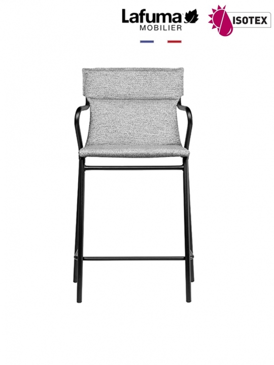 Fauteuil Repas Middle Lafuma Mobilier Ancône Tundra - Coloris Gris Granite/Noir