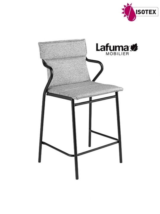 Fauteuil repas Middle Lafuma Mobilier Ancône Allure Sunbrella® - Coloris : toile gris granite et tube noir