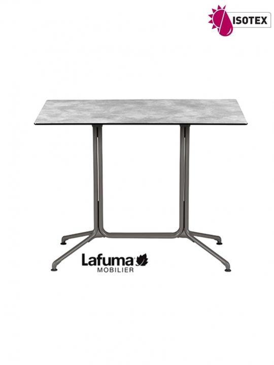 Table repas Middle 2 Lafuma Mobilier Horizon Gordes - Plateau coloris ciment et Pieds coloris titane