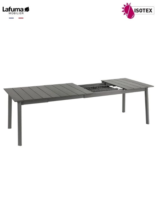 Table Repas extensible Lafuma Mobilier Oron 200 Lattes Alu - 200/260 x 100 cm Gris / Titane
