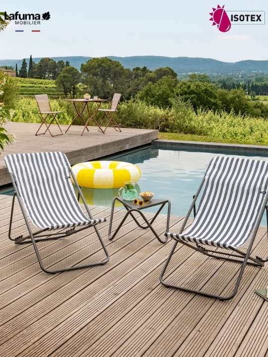 Transat Lafuma Mobilier Maxi Riviera Colorblock : confort XL et design moderne
