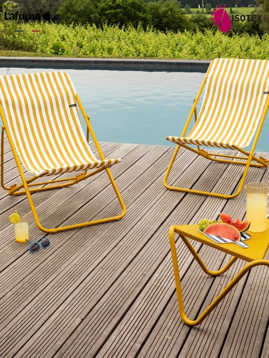 Transat Lafuma Mobilier Maxi Riviera Colorblock : confort XL et design moderne