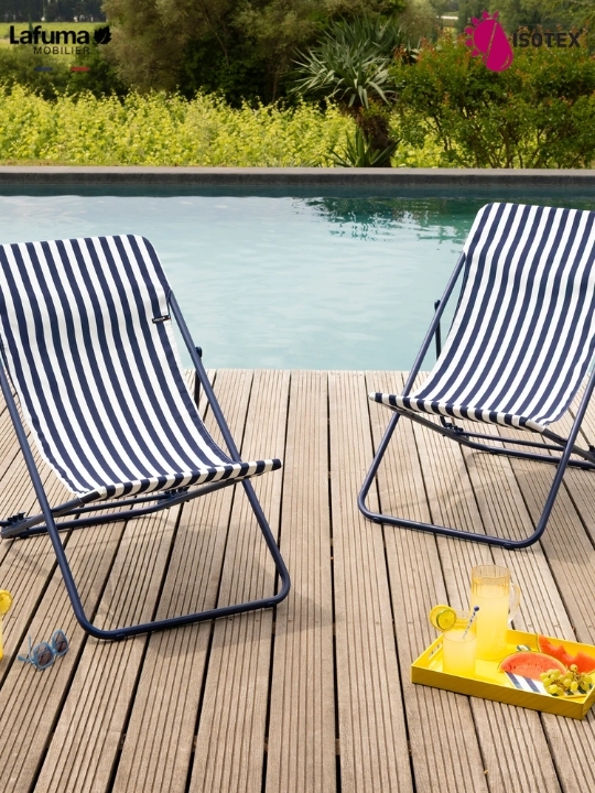 Transat Lafuma Mobilier Maxi Riviera Colorblock : confort XL et design moderne