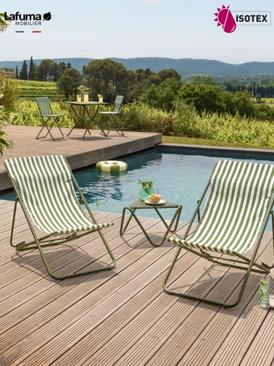 Transat Lafuma Mobilier Maxi Riviera Colorblock : confort XL et design moderne